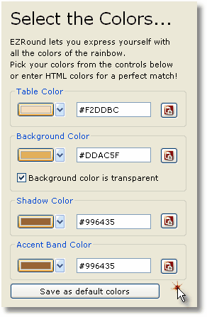 EZRound color selector