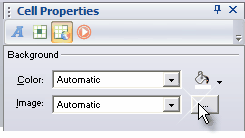 Click the image button on the cell properties tab