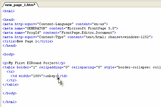 In HTML view - leave your cursor right here!