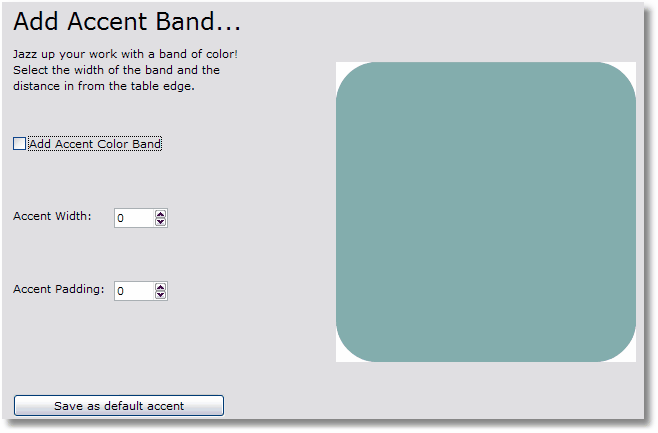 How to set the Accent band in EZRound