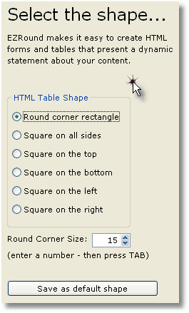EZRound shape selector
