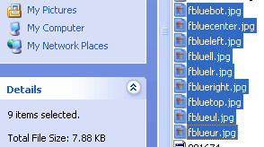 Select all nine image slices in Windows Explorer